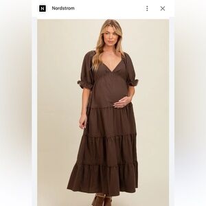 Nordstrom Chocolate Brown Maxi Dress SMALL
